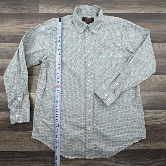 Rock and Roll Cowboy Button Down Shirt Medium Blue Floral Chest Pocket L/S‎ - Picture 7 of 9